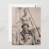 Carte Postale 3 marins (Devant / Derrière)