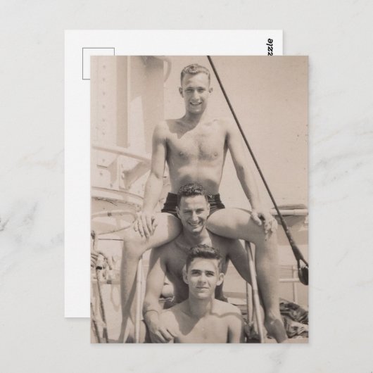 Carte Postale 3 marins (Devant / Derrière)