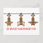 Carte Postale 3 Mauvais singes (Devant)
