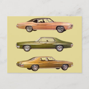 Carte Postale 3 muscle cars de 1970