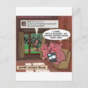 Carte Postale 3 Petits Cochons Experts en Médias Sociaux