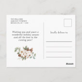 Carte Postale 3 PHOTO Pine Cônes Fir Wreath Noël (Dos)