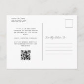Carte Postale 3 Photo QR Code Marine Bleu Enregistrer la date (Dos)