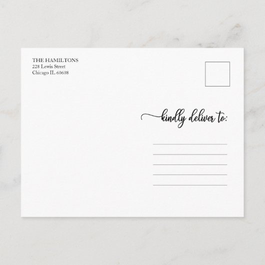 Carte Postale 3 Photos Collage joli Script Joyeux Noël Noir (Dos)