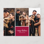 Carte Postale 3 Photos Collage Script élégant Joyeux Noël (Devant)