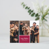 Carte Postale 3 Photos Collage Script élégant Joyeux Noël (Debout devant)