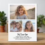 Carte Postale 3 photos - Conception minimale - Texte noir sur bl<br><div class="desc">Une simple grille photo avec une place pour 3 images et 2 blocs de texte. C'est un design moderne et minimaliste avec un type noir sur un arrière - plan blanc. Une façon amusante de capturer des souvenirs et de les partager avec des amis et la famille.</div>
