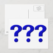 Carte Postale 3 Points de question (Devant / Derrière)