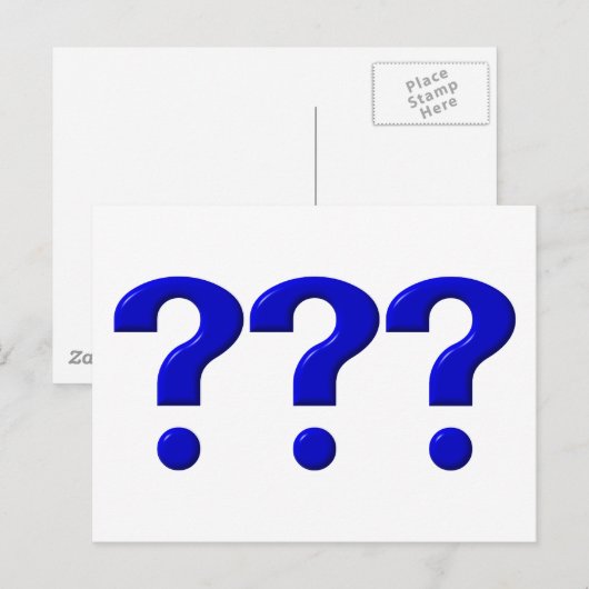 Carte Postale 3 Points de question (Devant / Derrière)