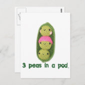 Carte Postale 3 pois dans un pois (Devant / Derrière)