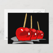 Carte Postale 3 Pommes à bonbons rouges (Devant / Derrière)