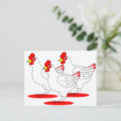 Carte Postale 3 poules françaises (Debout devant)