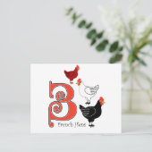 Carte Postale 3 poules françaises (Debout devant)