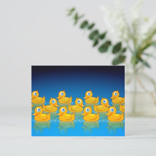 Carte Postale 3 rangées de canards en caoutchouc (Debout devant)