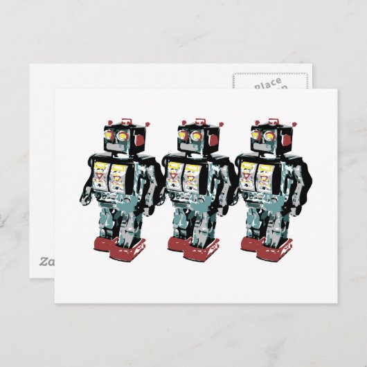 Carte Postale 3 robots (Devant / Derrière)