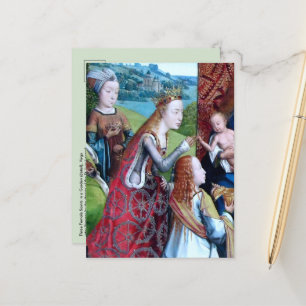 Carte Postale 3 saintes féminines dans un jardin (détail ; M 070
