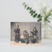 Carte Postale 3 Samurai en armure photo Vintage (Debout devant)
