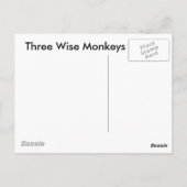 Carte Postale 3 singes sages (Dos)