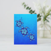 Carte Postale 3 Tortues Honu Bleues (Debout devant)