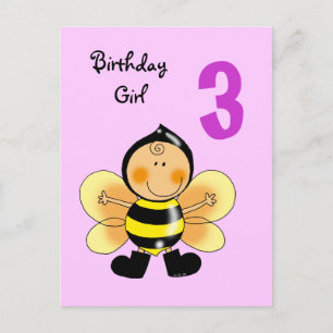 Carte Postale 3 year old birthday
