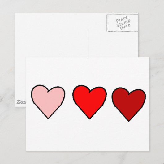 Carte Postale 3coeurs (Devant / Derrière)