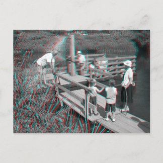 Carte Postale 3D Anaglyph - Hampton Lode Ferry, Shropshire, Roya