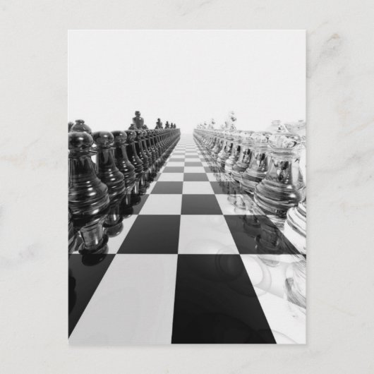 Carte Postale 3D Black and White Chess Board (Devant)