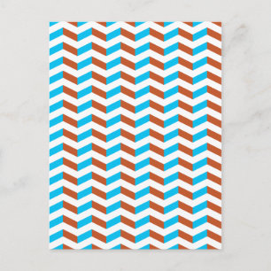 Carte Postale 3D, chevron bleu et rouge