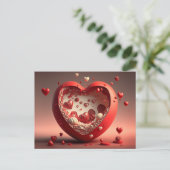 Carte postale 3D conçue pour le coeur (Debout devant)