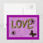 Carte Postale 3D Love You Gold (Devant / Derrière)