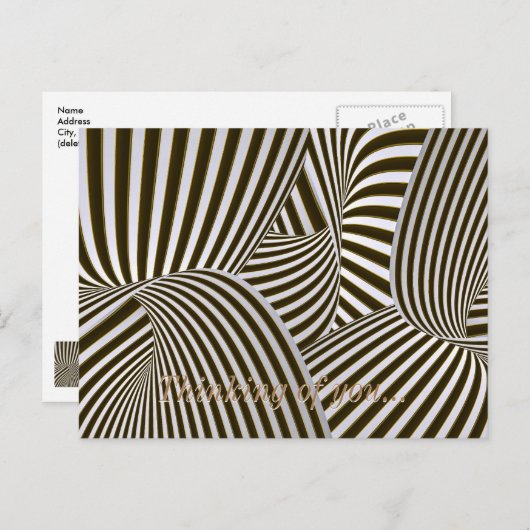 Carte postale 3D Réflexions abstraites Vous pensan (Devant / Derrière)