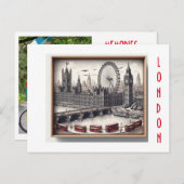 Carte postale 3D souvenirs de londres (Devant / Derrière)