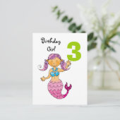 Carte Postale 3e anniversaire cadeau pour une fille, mignonne si (Debout devant)