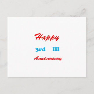 Carte Postale 3e ANNIVERSAIRE heureux CADEAUX DE RETOUR porte - 