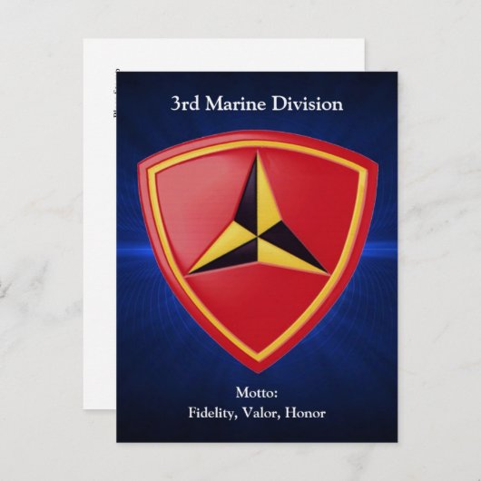 Carte Postale 3e division de mars (Devant / Derrière)