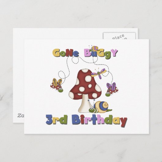 Carte Postale 3ème Bogue T-shirts et cadeaux d'anniversaire (Devant / Derrière)