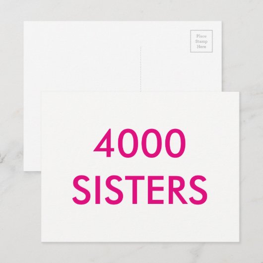 Carte postale 4000 Soeurs (Devant / Derrière)