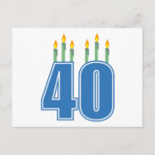 Carte Postale 40 bougies d'anniversaire (bleu / vert) (Devant)