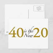 Carte Postale 40 est le nouveau 20 (40e anniversaire) (Devant / Derrière)