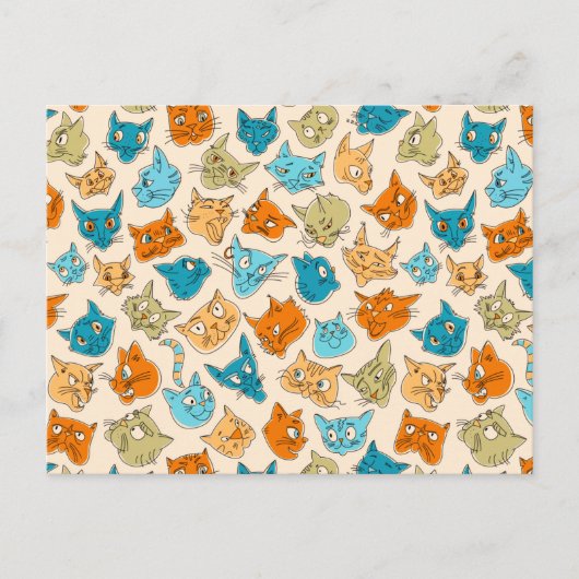 Carte Postale 40 visages de chat et une queue (Devant)