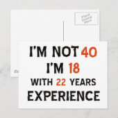 Carte Postale 40e anniversaire (Devant / Derrière)