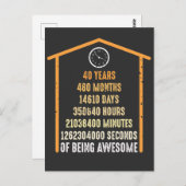 Carte Postale 40e anniversaire 40 ans 480 mois (Devant / Derrière)