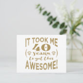Carte Postale 40e anniversaire Awesome (Debout devant)