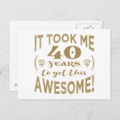 Carte Postale 40e anniversaire Awesome (Devant / Derrière)