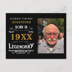 Carte Postale 40e anniversaire Black Gold Retro Photo