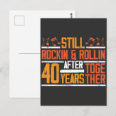 Carte Postale 40e anniversaire de mariage qui balance Femme Mari (Devant / Derrière)