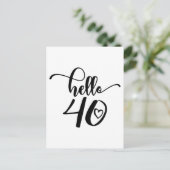 Carte Postale 40e anniversaire femmes Bonjour 40 mignonne 40 ans (Debout devant)