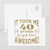 Carte Postale 40e anniversaire formidable (Devant / Derrière)