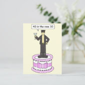 Carte Postale 40e anniversaire Humour de dessin pour lui (Debout devant)