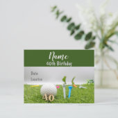 Carte Postale 40e anniversaire invitation fête sur vert (Debout devant)